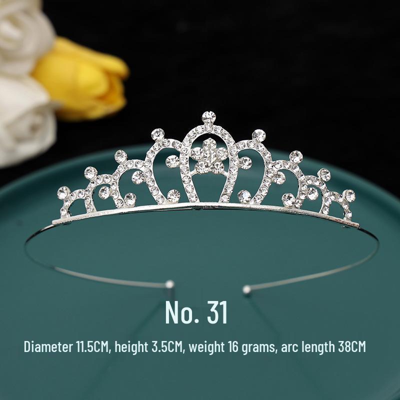 Serre-tête Couronne de Princesse à Strass pour Enfants - Mignon Style Peigne Chat Lapin Incrusté de Diamants pour Filles