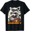 Authentic 2026 New Summer Rocket Raccoon Print Large Size Unisexs LooseFitting Casual ShortSleeved TShirt