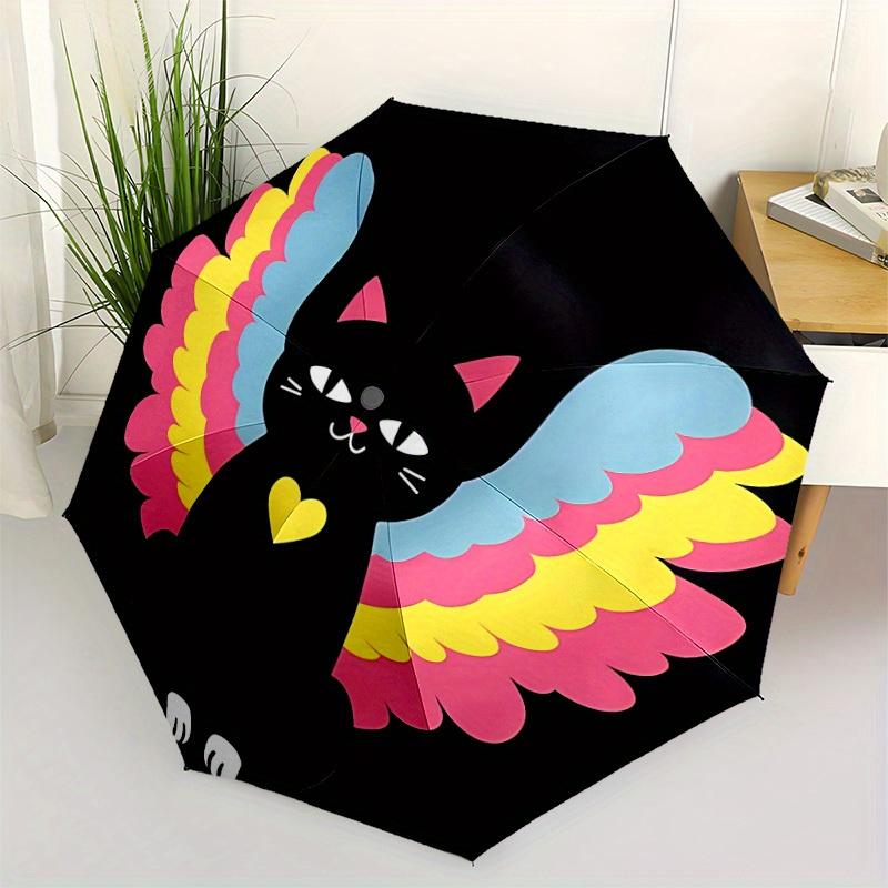 1pc Angel Cat Automatic Open/Close Umbrella, Portable Folding umbrella for Everyday Use yy250826091