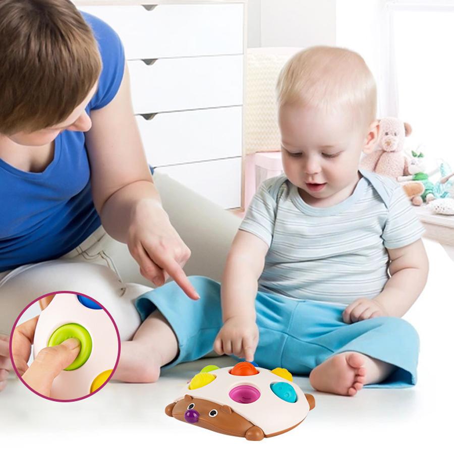 Baby Montessori Soft Fidget Sensory Toy Hedgehog Simple Dimple Tactile Developing Finger Exercise Board Toy For Baby 0 36 Month