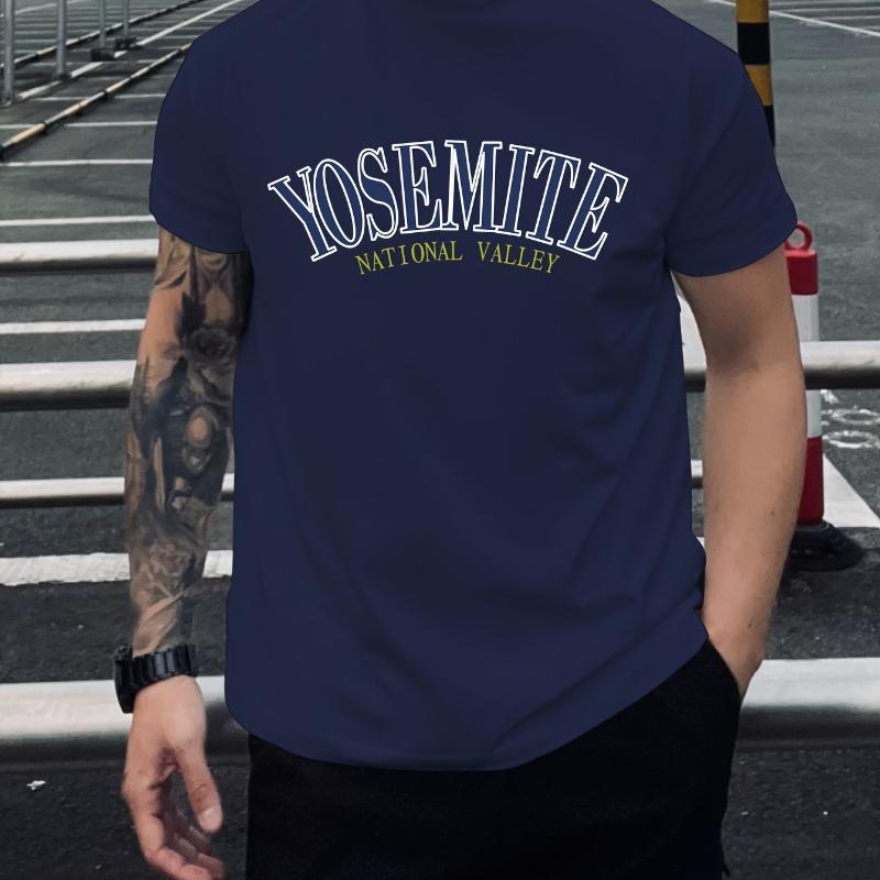 

Yosemite National Valley Typography Print T-Shirt,Lightweight T-Shirt Breathable Cool, Comfortable Wear XXL белый