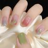 24Pcs Red Sweetheart White Checkerboard Press On Nails Removable Fake Nail Tips Art Acrylic Manicure