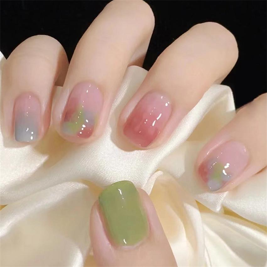 24Pcs Red Sweetheart White Checkerboard Press On Nails Removable Fake Nail Tips Art Acrylic Manicure