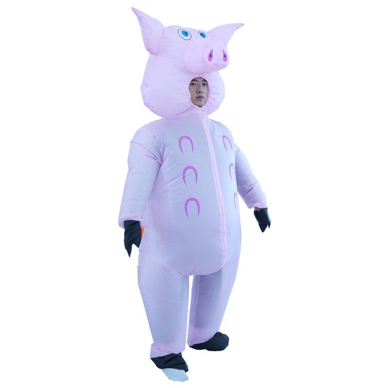 Unisex Pink Pig Inflatable Costume for Festivals and Stage Performances