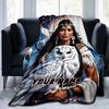 1PC Custom Name Dreamcatcher Spirit Connection flannel blanket versatile,all-season throw suitable for the living room,bedroom,camping,travel,and gift