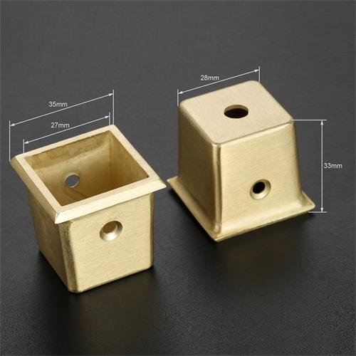 4 Pezzi Copri Gamba Mobile Piedino Punta Solida Rame Ottone Spazzolato Tavolo Sedia Cilindro/Cono Cappuccio Protezione Fondo Sicurezza Tappetino Decorazione