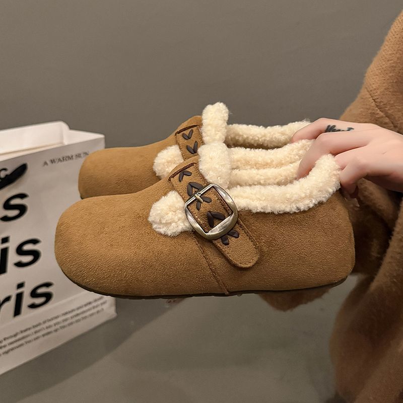 Women's large size soft elastic winter warm cold padded snow boots non-slip wear outdoor casual sneakers cotton boots fur shoes