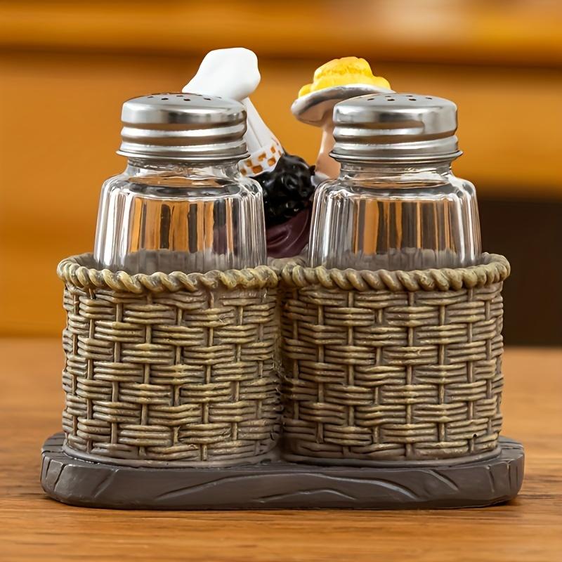 1pc Chef Glass Bottle Spice Rack, Restaurant Home Kitchen Fried Chicken Shop Cafe Decoration Supplies, Christmas and New Year Party Supplies