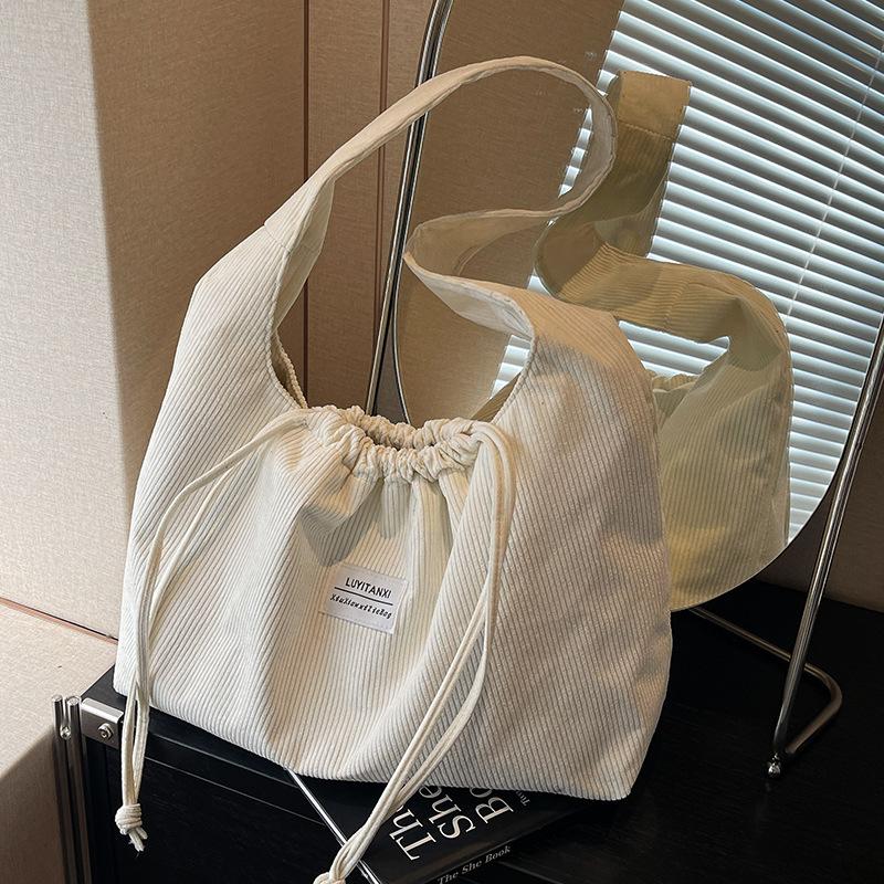 Autumn and Winter High-end Corduroy Underarm Bag for Women's Bag New Large Capacity Tote Bag Simple Shoulder Bag