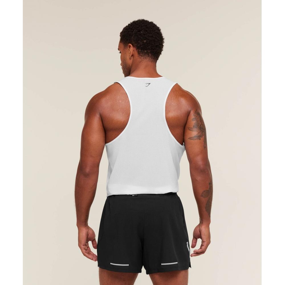 Gymshark Running Tank White A3c1r Wb57
