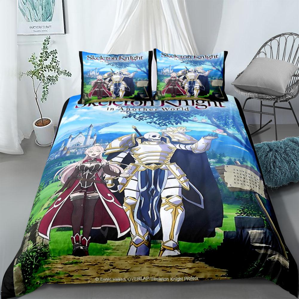 Skeleton Knight in Another World Soft Duvet Cover Set Without Shet King Quen Double Ful Twin Single Sized Dimensions Bed Linen Set 100*200cm Single