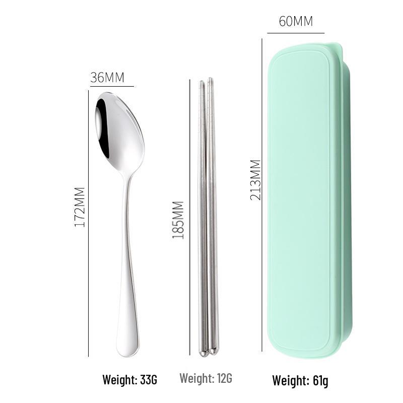 

304 Stainless Steel Portable Cutlery Set: Spoon, Chopsticks & Fork - Custom Logo, Student Gift, Outdoor Style