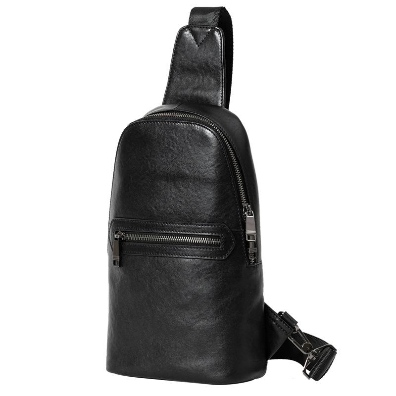 Cross Genuine Leather Men's Chest Bun Top Layer Cowhide Casual Body Bag Fashion Trend Chest Bag