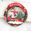 Creative Christmas Welcome Door Pendant Retro Santa Claus Snowman Decoration  Home