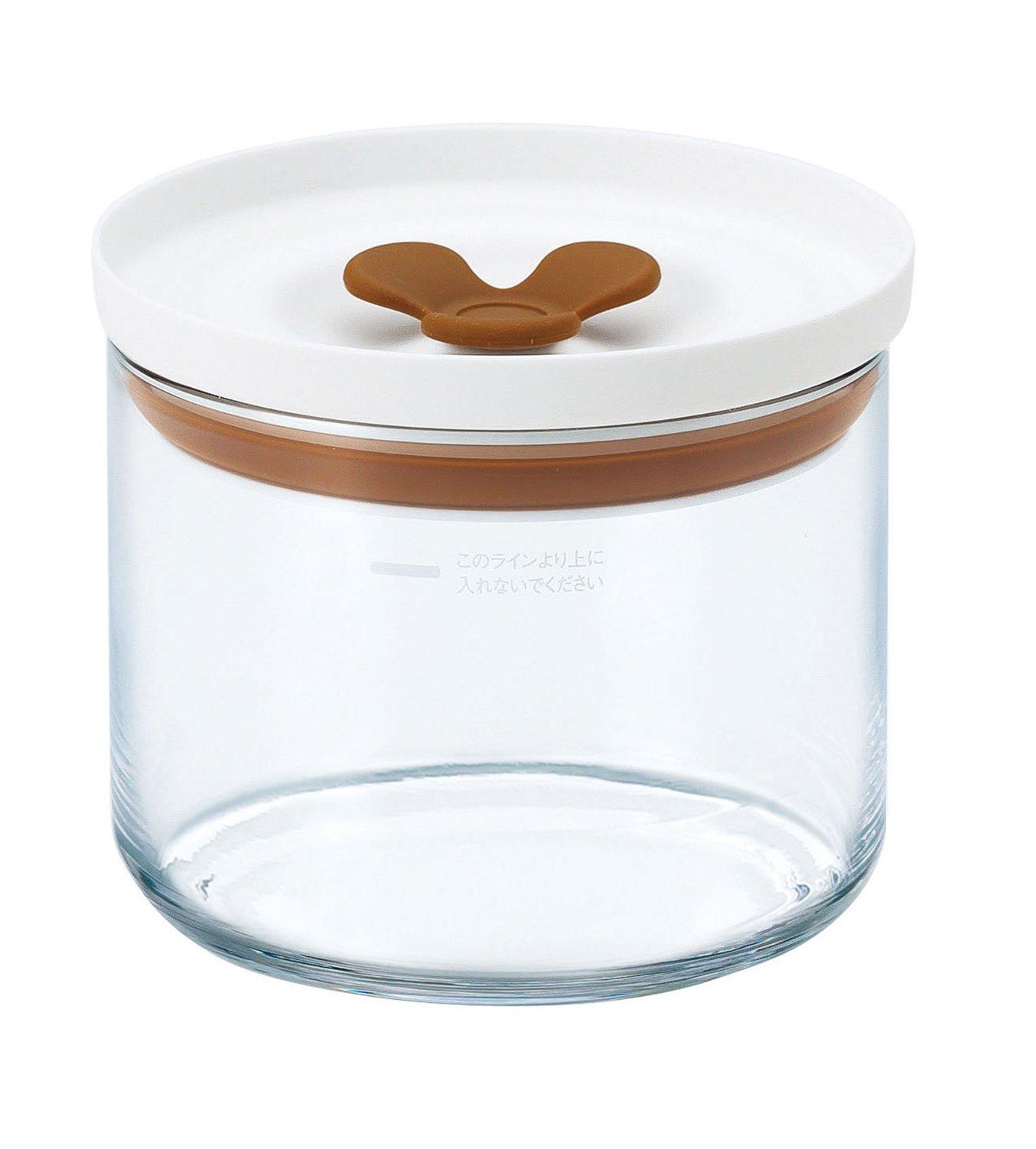 

Toyo Sasaki Glass Keeper Brown x 9cm Kitchen Deli S Storage Container Made in Japan Approx. 10.1 B-60802-BR-JAN