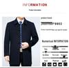 Men's Mid-Length Wool Cashmere Coat - Autumn/Winter Style for Middle-Aged & Elderly