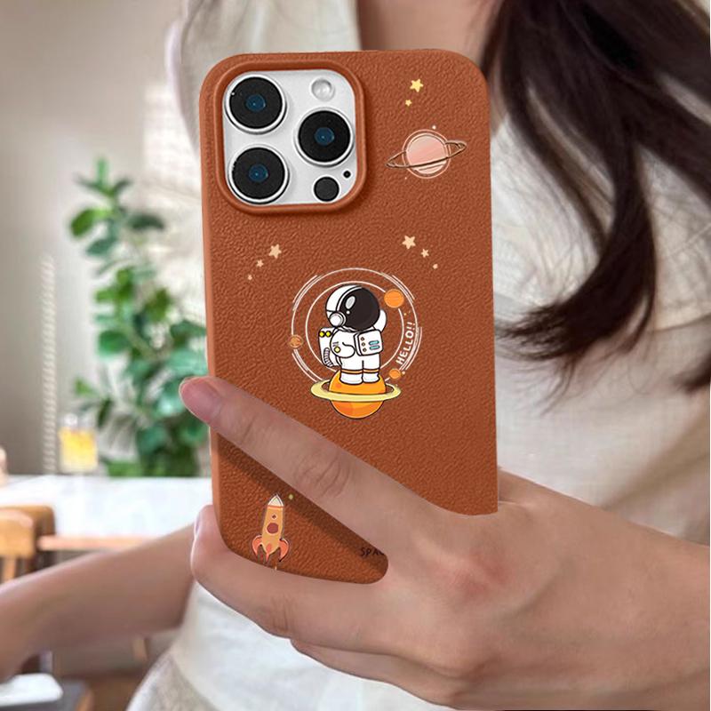 Rocket Astronaut Case For iPhone 16 Pro Max 15 14 13 12 11 Shockproof Slim Soft Silicone Case Cover