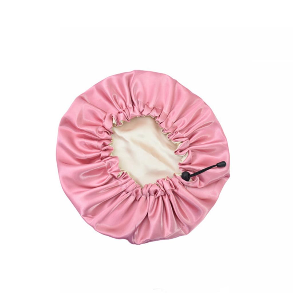 Waterproof Bath Hat Women Shower Cap Elastic Reusable Bath Hat Bathroom Double Layers Hair Cover Women Bathroom Accessories