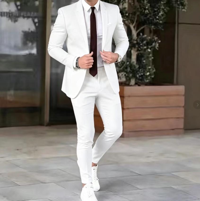 Completo formale da uomo slim fit: Giacca e Pantaloni Monocolore 2026