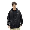 Li Ning CF Sports Lifestyle Series Solid Color Pattern Printed Hooded Zip Long Sleeve Sweatshirt Unisex Sweatshirt Black AWDRG43-1