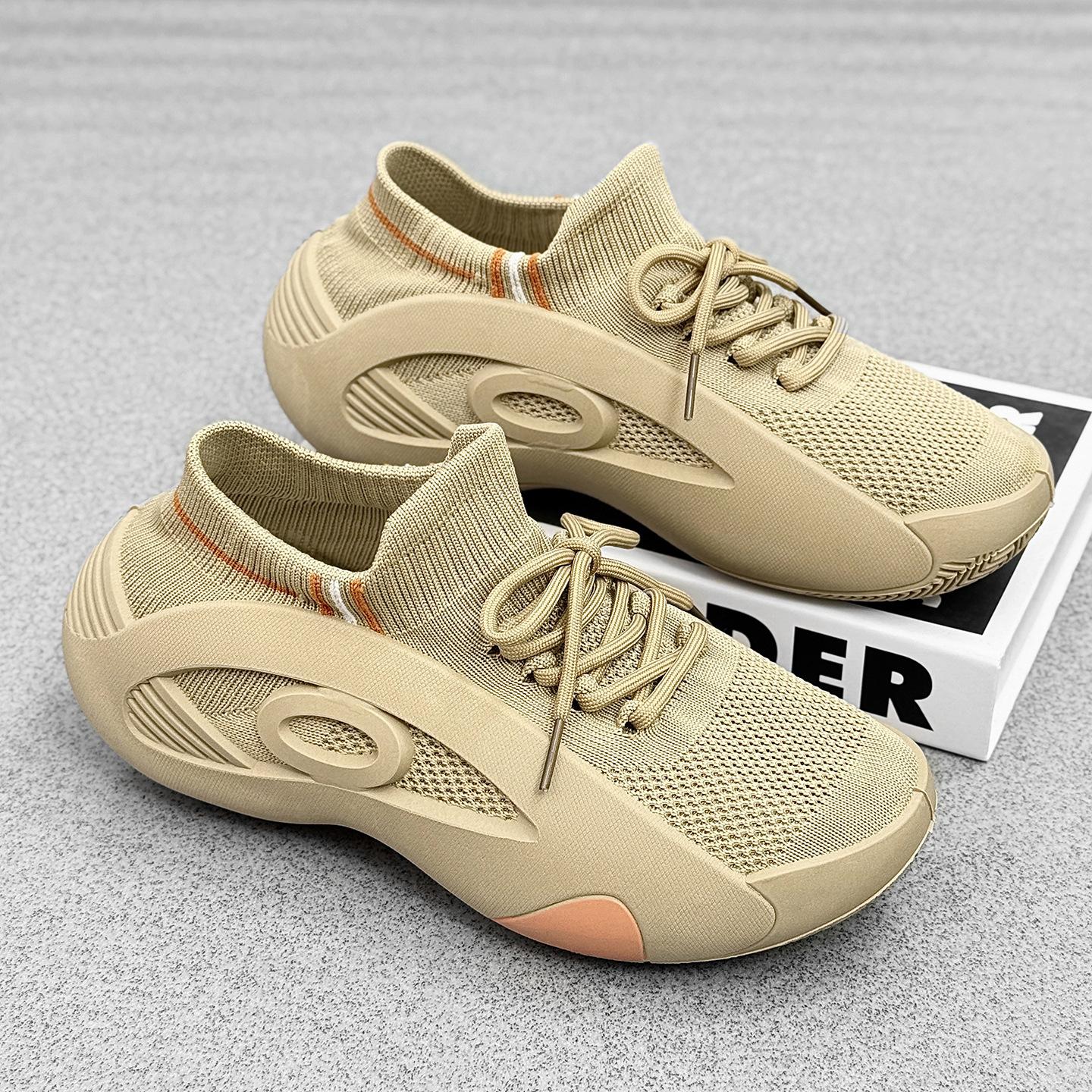 

New summer men s shoes trendy versatile mesh breathable thick-soled youth running sports casual shoes 44