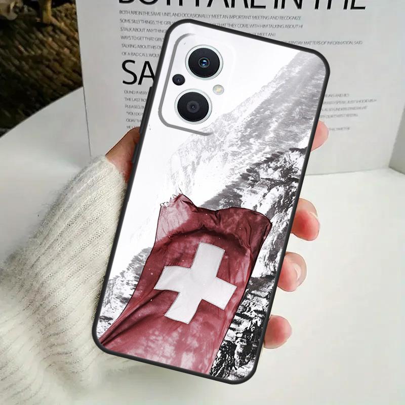 Switzerland Swiss Flag Case For OPPO Reno 12F 13F 14F 10 11 12 13 14 Pro 8T 7 8 Lite OPPO Find X6 X5 X8 X9 Pro Cover