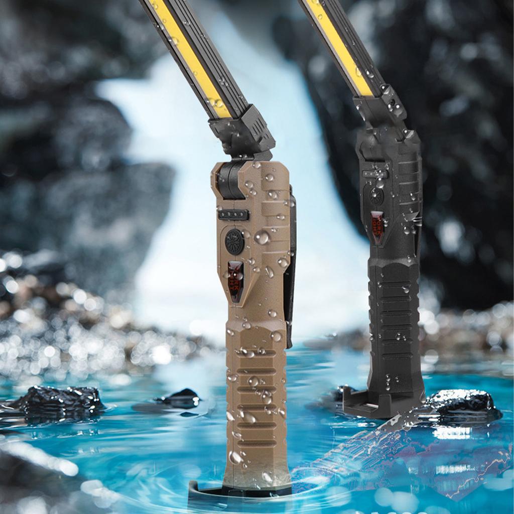 Double-sided COB folding work light strong magnet 3 light sources strong light emergency flashlight maintenance light