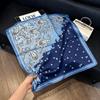 Lao Qian Feng Coffee Color Cashew Nut Silk Scarf Headscarf Versatile Neck Square Scarf Premium Sense Female Foreign Style Decorative Scarf Scarf