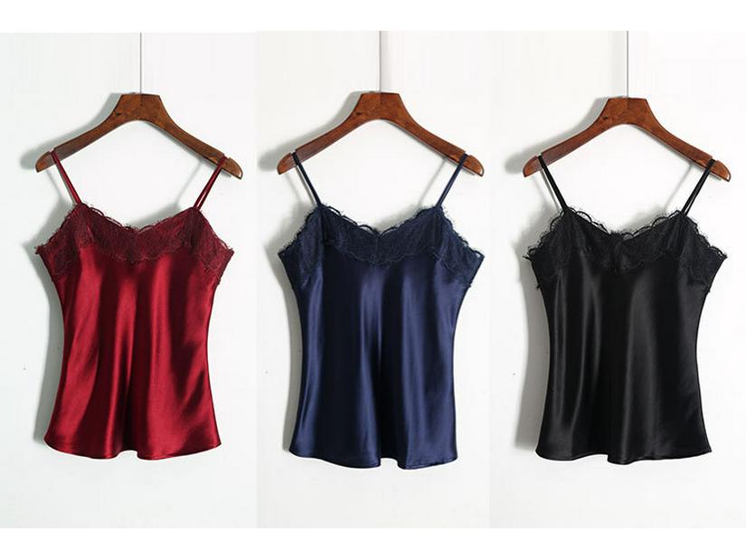 Women's Multicolor Satin Drape Camisole - Elegant Loose Fit with an Acetate Inner Layer