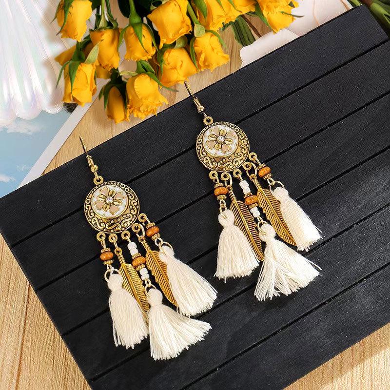Bohemian Ethnic Tassel Earrings - Tribal Style for Holiday Travel Photography