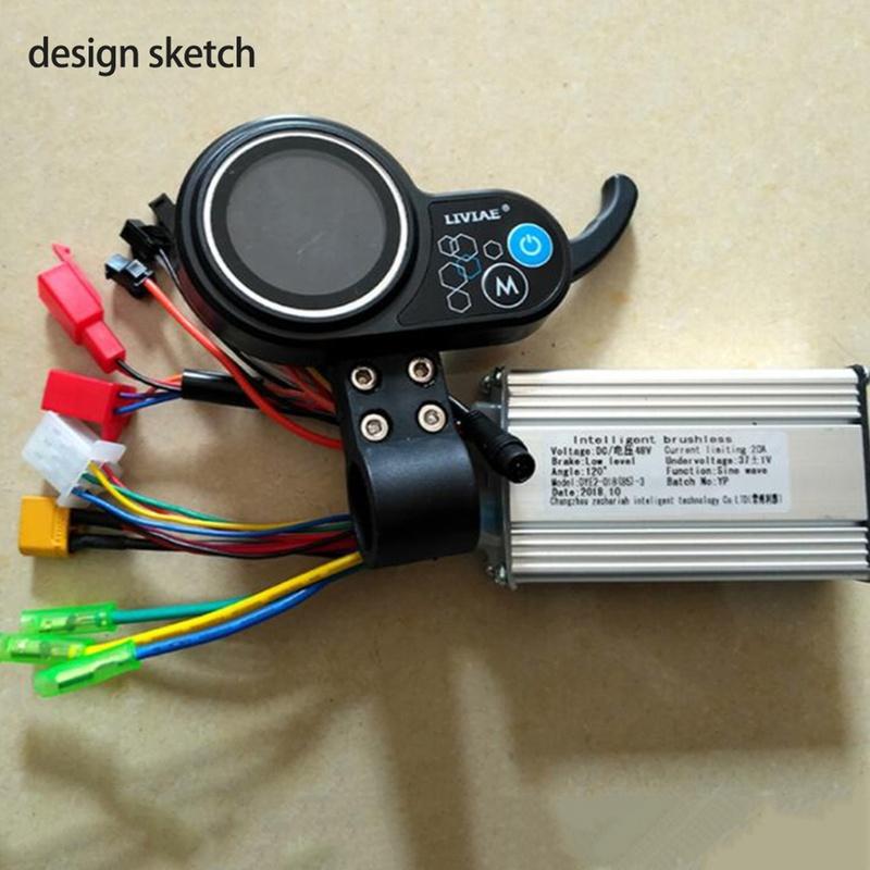 LIVIAE 36V-48V 350W Motor Bezuhlíkový Ovladač LCD Displej Panel Palcový Plyn Elektrická Kola Koloběžka