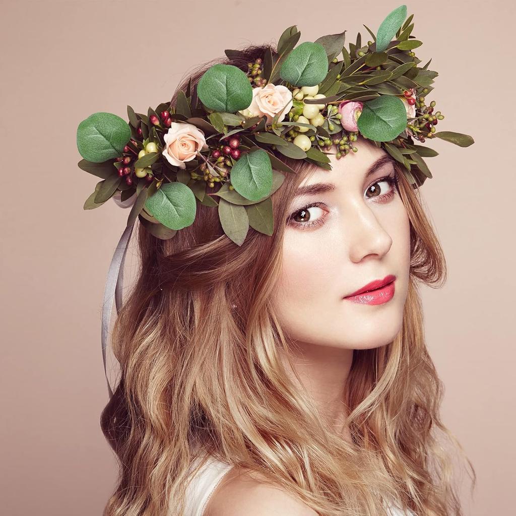 50/100 Pieces Fake Eucalyptus Leaves Artificial Plants Wedding Decorative Flowers Wreath Bridal Accessories Silk Leaf Home Decor