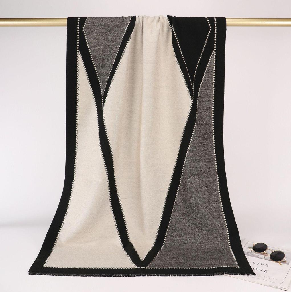 Women's Imitation Cashmere Scarf - Thick, Warm, Dual-Use Shawl for Autumn/Winter 2023 (Korean Style)