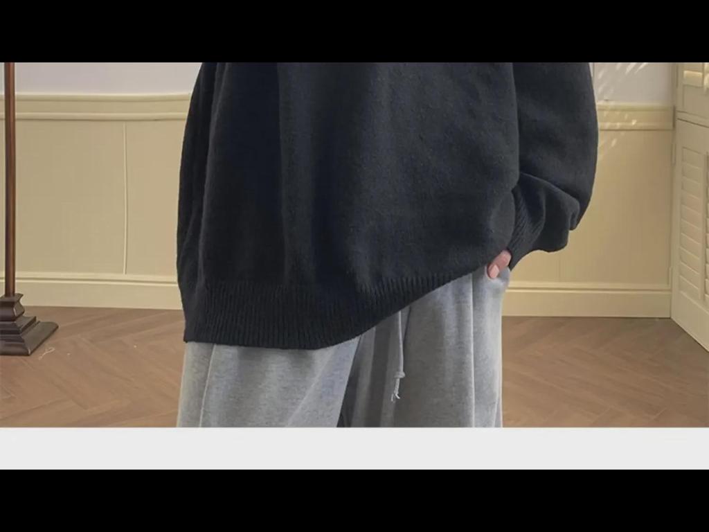 Men's Winter 2024 Casual Knitted Hooded Sweater - Button Design Pullover