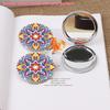 Ensemble de miroirs pour peinture diamant, motif floral, bricolage, Mini miroir de maquillage Portable, strass, cadeau artisanal pour femmes et filles, 1 ensemble