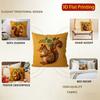 Embroidered Style Squirrel Floral Throw Pillow Covers Pattern Cushion Cover Suitable For Sofa Bedroom Car Pillow Cover