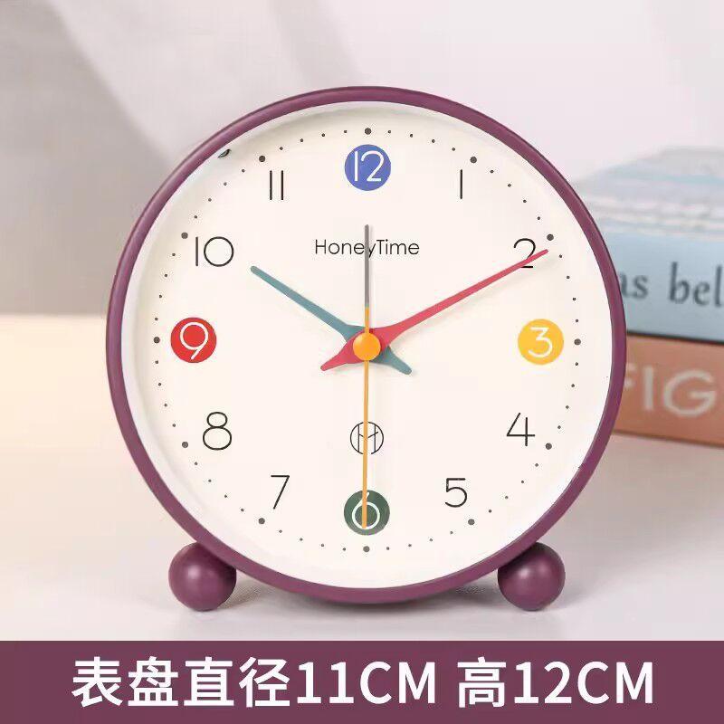 Creative Morandi Colorful Desktop Alarm Clock Students Wake Up Bedroom Decorative Clock Quartz Silent Watch Decorative Ornaments