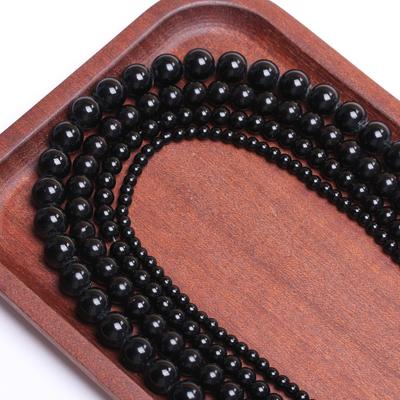 Home Party Supplies Round Spacer Loose Beads 4 6 8 10 12mm Bead Jewelry Making For DIY Necklace Bracelet Beads Black Agate Stone Natural