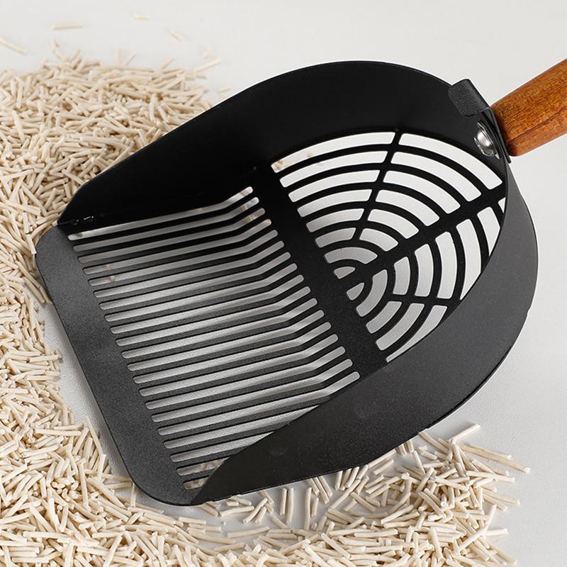 Katzenstreuschaufel aus Edelstahl Langlebige Langstiel-Katzenschaufel Stabile Maschenschaufel Streufilter Haustierreinigungswerkzeuge