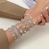 European-American Minimalist Rhinestone Claw Chain Bracelet: Versatile Full Diamond Design for Evening Wear