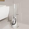 Vertical Silicone Toilet Brush with Bracket Long Handled TPR Bracket Set Household Artifact Bathroom Daily Cleaning Tool