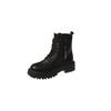 Fashion Women's Shoes 2024 Fashion Lace Up Zipper Women's Boots Autumn Round Toe Solid Platform Water Proof Fashion British Style Boots