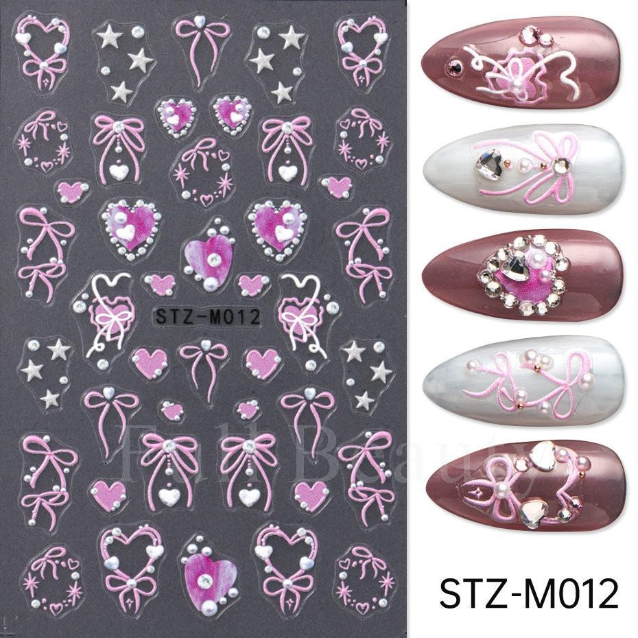 1PC Instagram-worthy Miniature Cartoon Aurora Ribbon Bow Nail Sticker, Nail Art Sticker, Holiday Gift