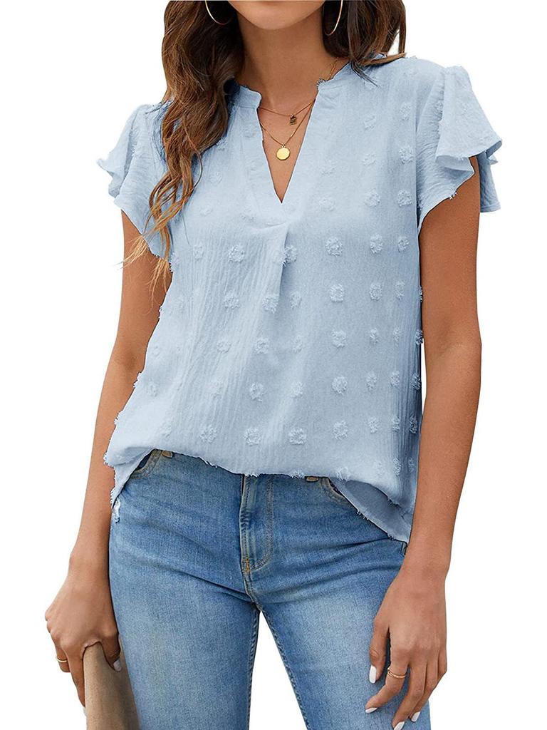 European and American Women's Ruffle Chiffon Summer Shirt