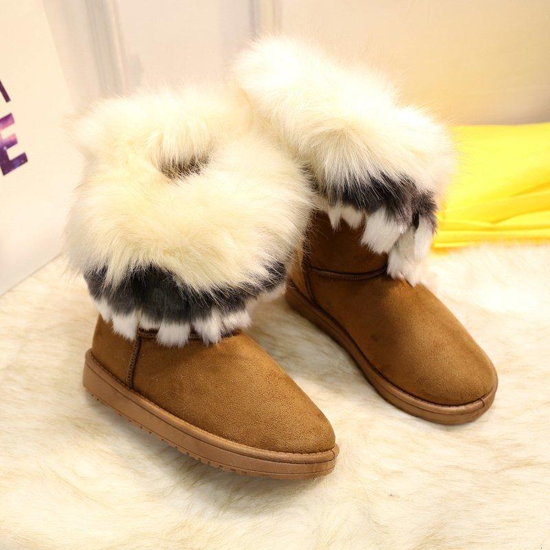 Fashion Winter Warm Snow Boots for Women, Fashionable and Comfortable Flat-soled Plush Thickened Short Boots, Soft Non-slip Ankle Boots
