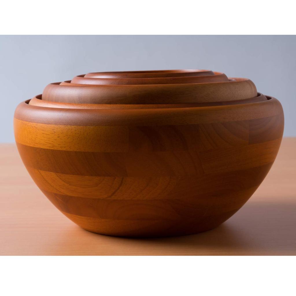 Swanson Trading Wooden Salad Light Diameter 23cm x Height Soft Salad Bowl Co., Ltd. Bowl, 2L, Brown, 10.5cm, Curve, SL-225B