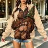 Damen Trendy Print Halbzip-Sweatshirt Leichter Lässiger Pullover für den Alltag