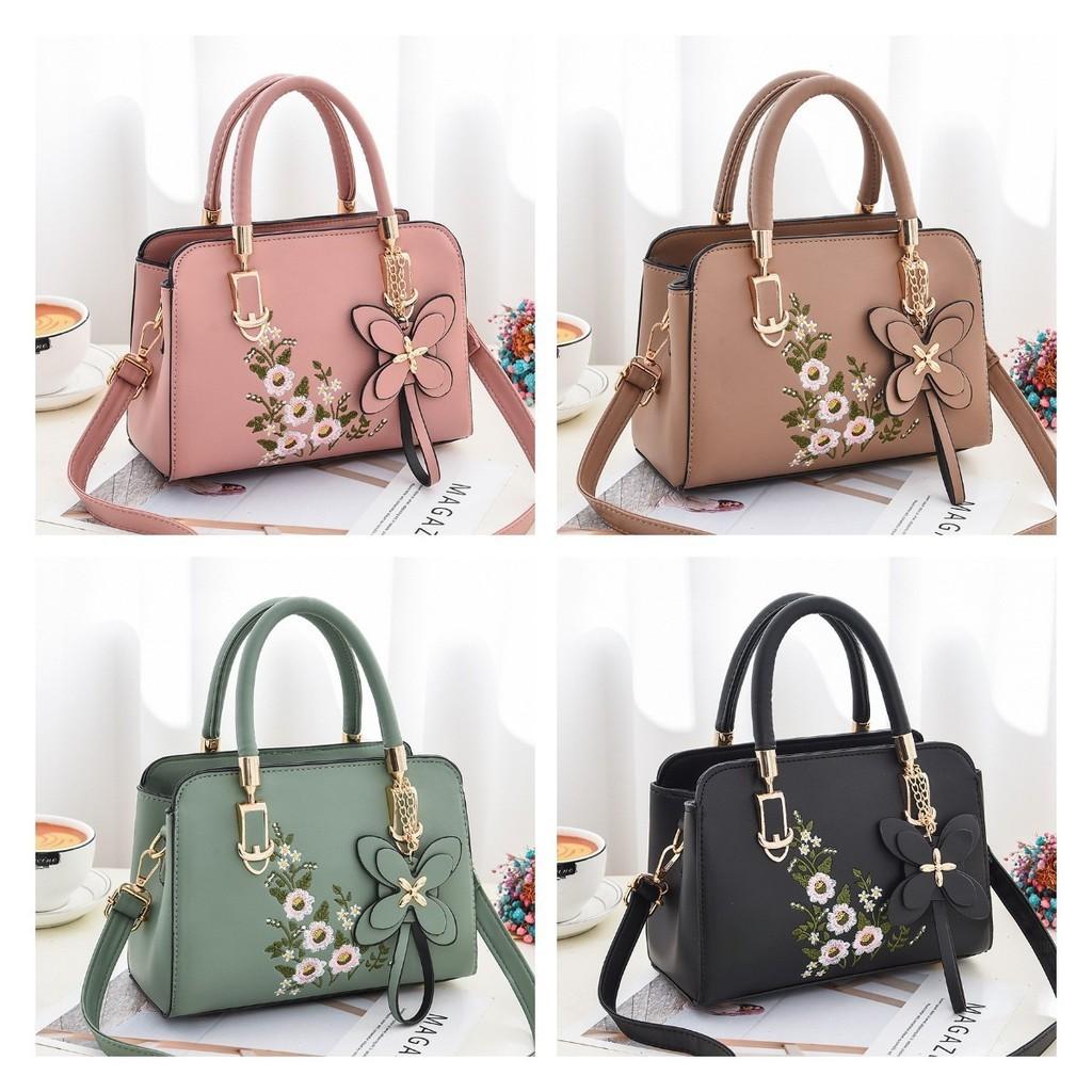 2023 New Fashion Single Shoulder Bag Large Capacity Soft Leather Handbag Embroidered Soft Leather Slant Bag