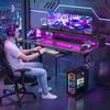 Stehschreibtisch Elektrischer Schreibtisch 48" x 24" Höhenverstellbar Gaming mit Steckdosen & LED-Leuchten Ergonomischer Sit-Stand-Auf-Ab Computer Tisch
