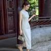 Embroidery White Sleeveless National Style New Chinese Style Suzhou Long Cheongsam Improved Young 1011 New Women's High Sense